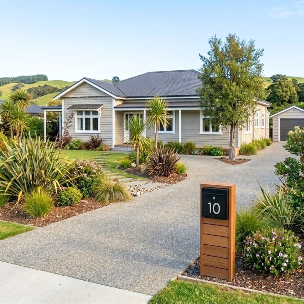 The Slim Kiwi - Natural Kwila - Designer Wooden Letterbox NZ - gallery image 2